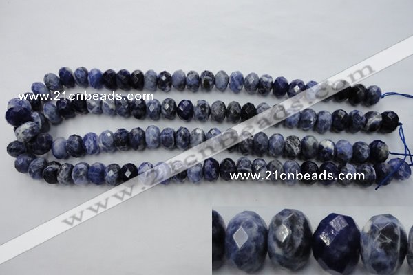 CSO353 15.5 inches 8*12mm faceted rondelle natural sodalite beads