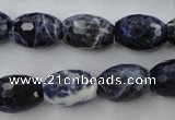 CSO363 15.5 inches 12*16mm faceted rice natural sodalite beads