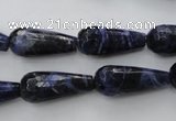 CSO365 15.5 inches 9*20mm faceted teardrop natural sodalite beads