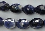 CSO368 15.5 inches 12*16mm faceted nuggets natural sodalite beads