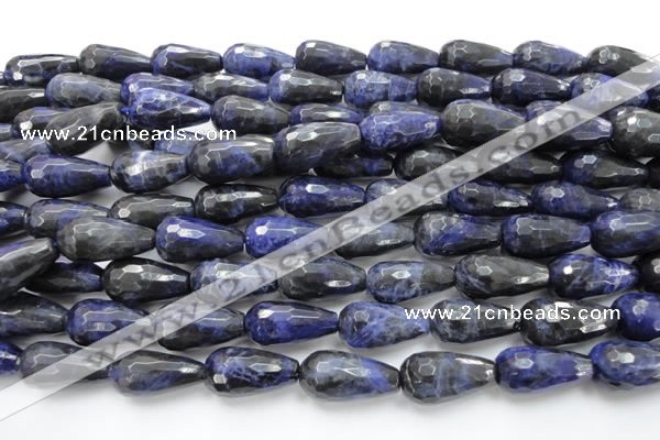 CSO38 15.5 inches 12*24mm faceted teardrop sodalite gemstone beads