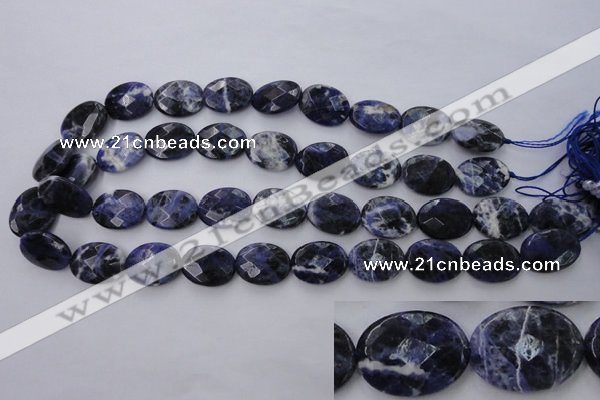 CSO390 15.5 inches 15*20mm faceted oval natural sodalite beads