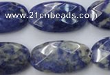 CSO391 15.5 inches 16*28mm faceted oval natural sodalite beads