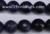 CSO415 15.5 inches 14mm faceted round dyed sodalite gemstone beads