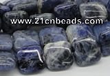 CSO44 15.5 inches 14*14mm square sodalite gemstone beads wholesale