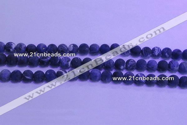 CSO455 15.5 inches 8mm round matte sodalite gemstone beads