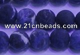 CSO456 15.5 inches 10mm round matte sodalite gemstone beads