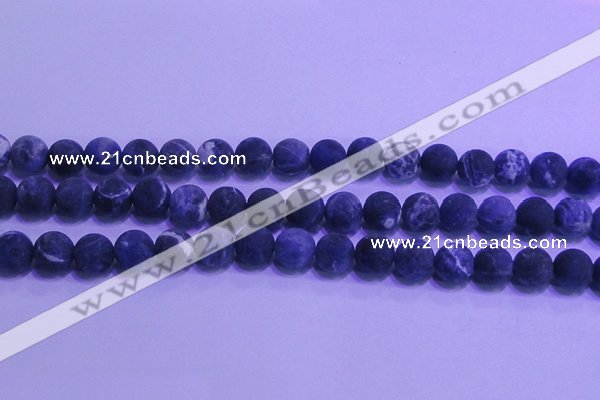 CSO456 15.5 inches 10mm round matte sodalite gemstone beads