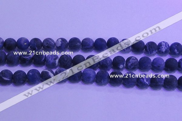 CSO457 15.5 inches 12mm round matte sodalite gemstone beads