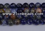 CSO510 15.5 inches 4mm round orange sodalite beads wholesale