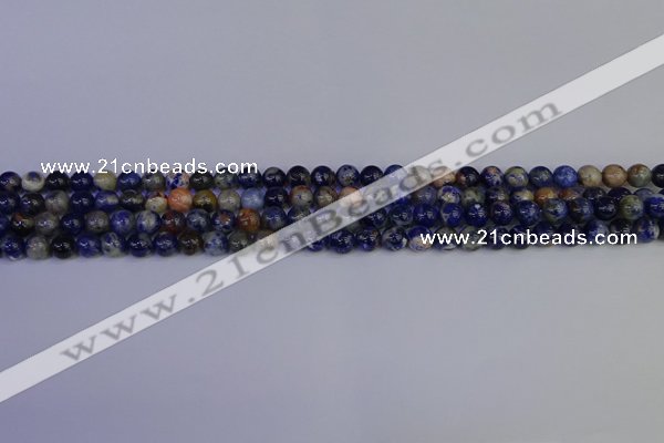 CSO510 15.5 inches 4mm round orange sodalite beads wholesale