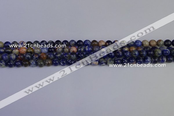 CSO511 15.5 inches 6mm round orange sodalite beads wholesale