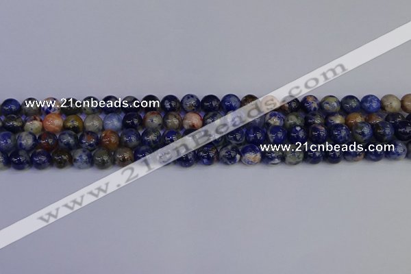 CSO512 15.5 inches 8mm round orange sodalite beads wholesale