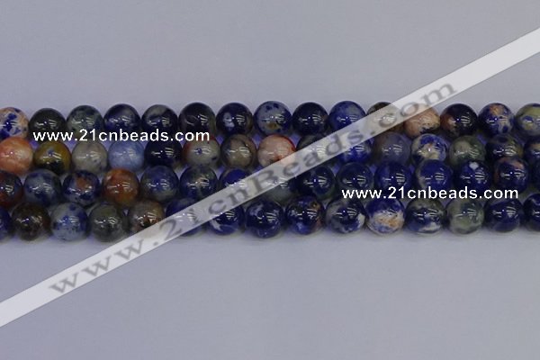 CSO515 15.5 inches 14mm round orange sodalite beads wholesale