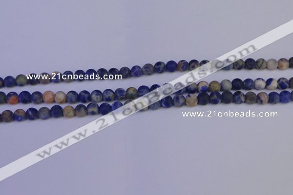 CSO520 15.5 inches 4mm round matte orange sodalite beads wholesale