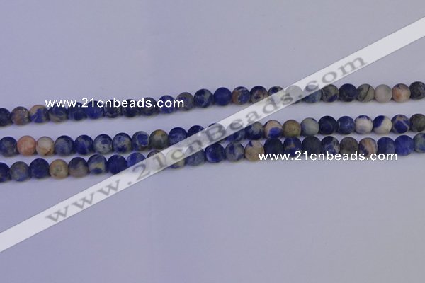 CSO521 15.5 inches 6mm round matte orange sodalite beads wholesale