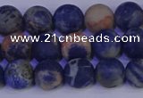 CSO522 15.5 inches 8mm round matte orange sodalite beads wholesale