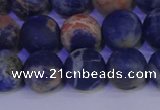 CSO524 15.5 inches 12mm round matte orange sodalite beads wholesale