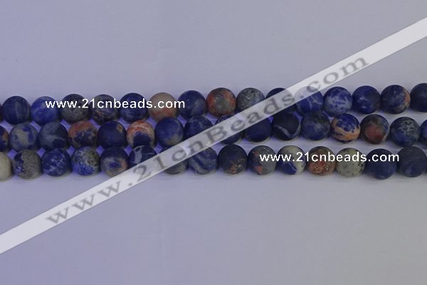 CSO524 15.5 inches 12mm round matte orange sodalite beads wholesale