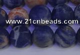 CSO525 15.5 inches 14mm round matte orange sodalite beads wholesale