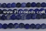 CSO540 15.5 inches 4mm round matte sodalite beads wholesale