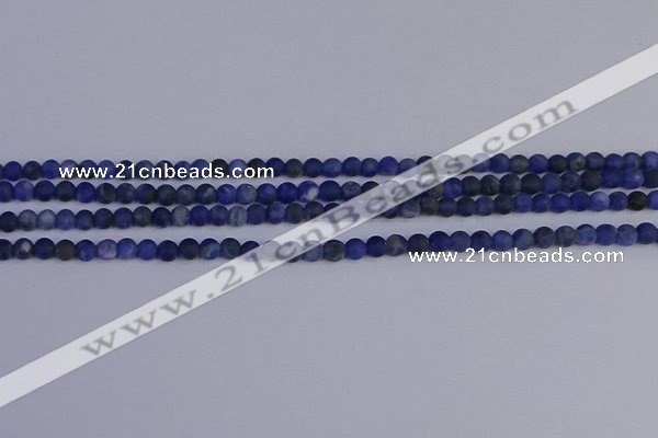 CSO540 15.5 inches 4mm round matte sodalite beads wholesale