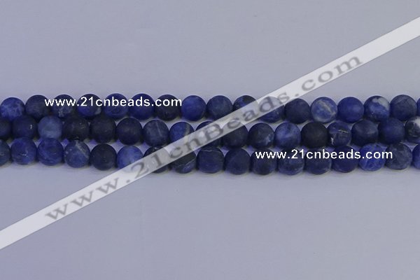 CSO544 15.5 inches 12mm round matte sodalite beads wholesale