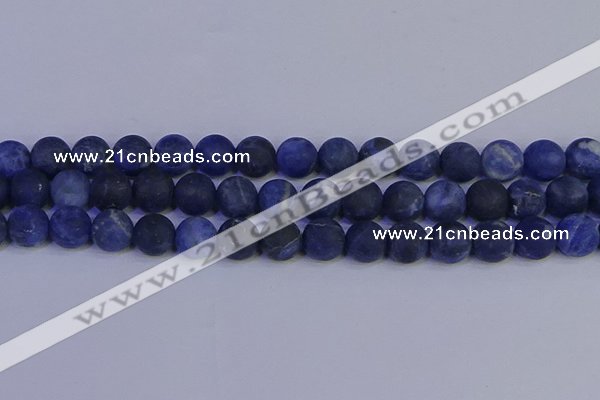 CSO545 15.5 inches 14mm round matte sodalite beads wholesale