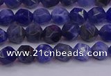 CSO551 15.5 inches 6mm faceted nuggets sodalite gemstone beads