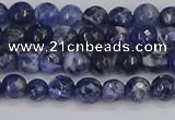 CSO558 15.5 inches 4mm faceted round sodalite gemstone beads