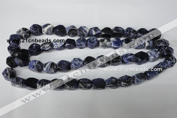 CSO56 15.5 inches 10*14mm faceted nuggets sodalite gemstone beads