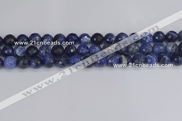 CSO561 15.5 inches 10mm faceted round sodalite gemstone beads