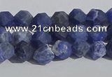 CSO565 15.5 inches 6mm faceted nuggets matte sodalite beads