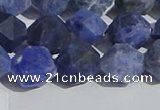 CSO568 15.5 inches 12mm faceted nuggets matte sodalite beads