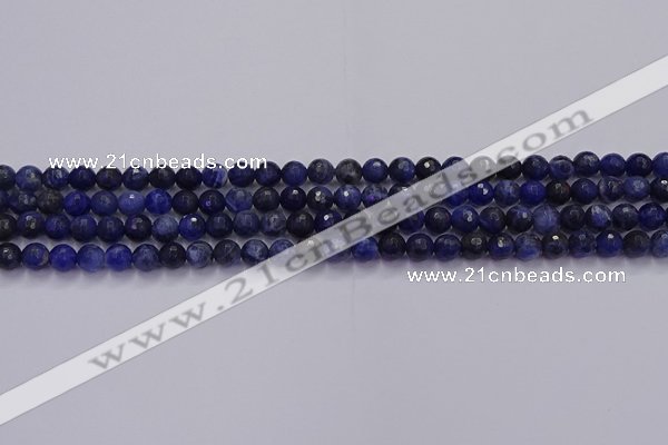 CSO600 15.5 inches 4mm faceted round sodalite gemstone beads