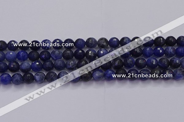 CSO603 15.5 inches 10mm faceted round sodalite gemstone beads