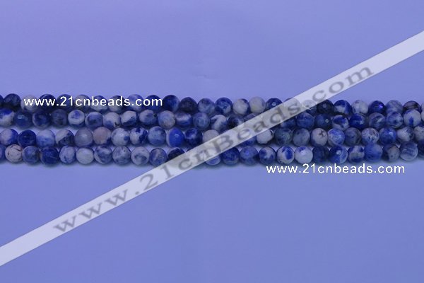 CSO621 15.5 inches 6mm faceted round AB grade sodalite beads