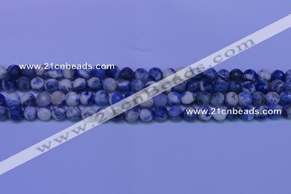 CSO622 15.5 inches 8mm faceted round AB grade sodalite beads