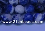 CSO623 15.5 inches 10mm faceted round AB grade sodalite beads