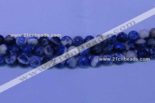 CSO625 15.5 inches 14mm faceted round AB grade sodalite beads