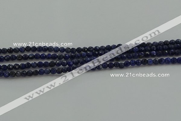 CSO641 15.5 inches 4mm faceted round sodalite gemstone beads