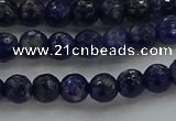 CSO642 15.5 inches 6mm faceted round sodalite gemstone beads