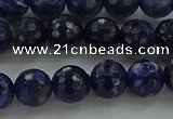 CSO643 15.5 inches 8mm faceted round sodalite gemstone beads