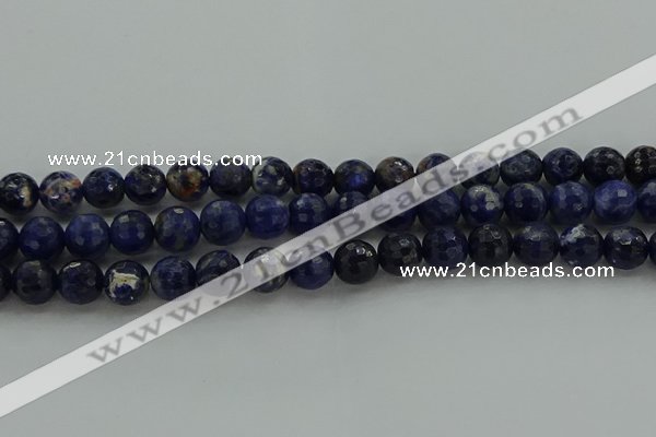 CSO644 15.5 inches 10mm faceted round sodalite gemstone beads