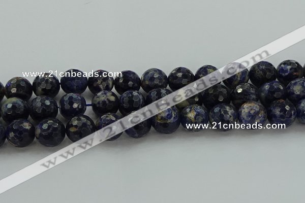 CSO647 15.5 inches 16mm faceted round sodalite gemstone beads