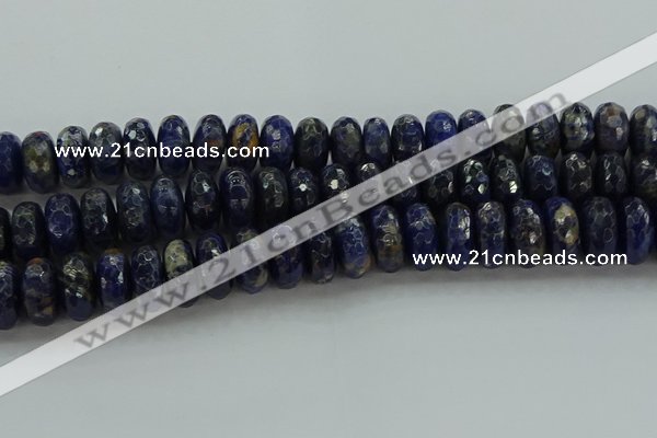 CSO666 15.5 inches 9*16mm faceted rondelle sodalite gemstone beads