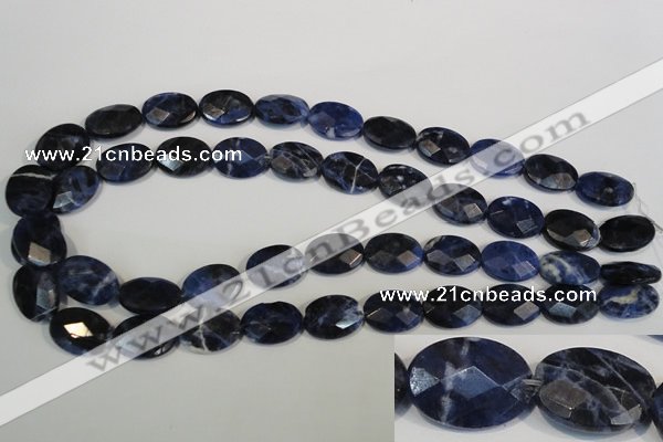 CSO68 15.5 inches 13*18mm faceted oval sodalite gemstone beads wholesale