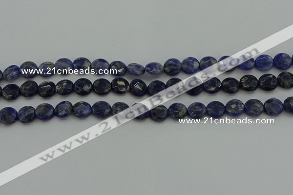 CSO705 15.5 inches 10mm faceted coin sodalite gemstone beads