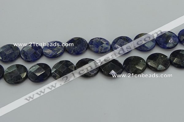 CSO710 15.5 inches 20mm faceted coin sodalite gemstone beads