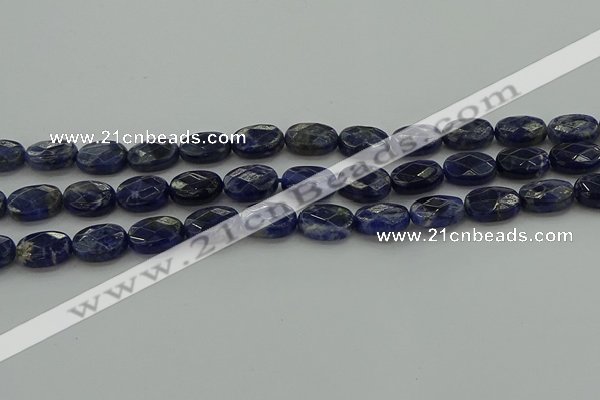 CSO716 15.5 inches 10*14mm faceted oval sodalite gemstone beads